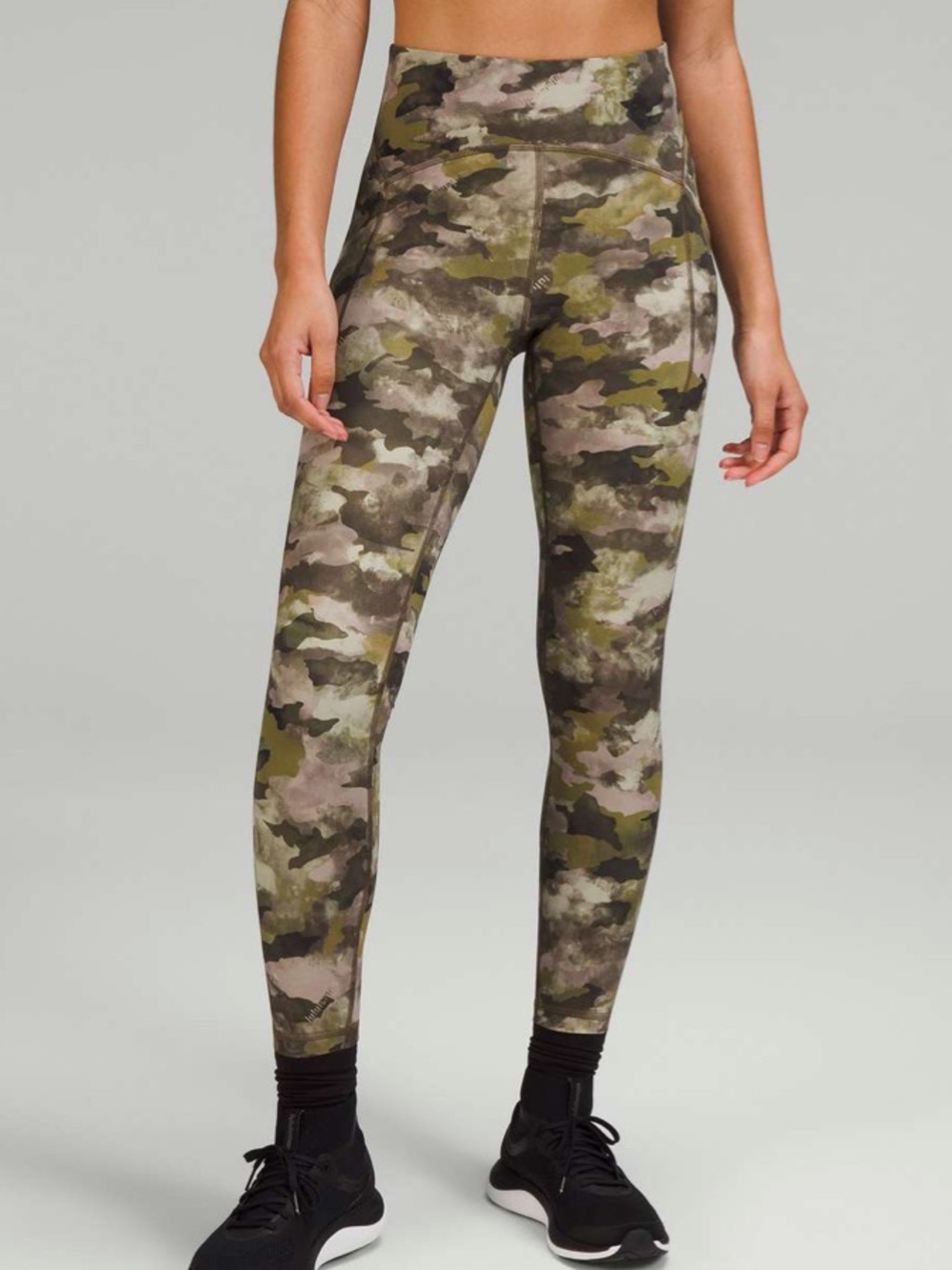 NEW Lululemon Power Thru High-Rise Tight 25" Heritage Camo Wash Juniper Green
